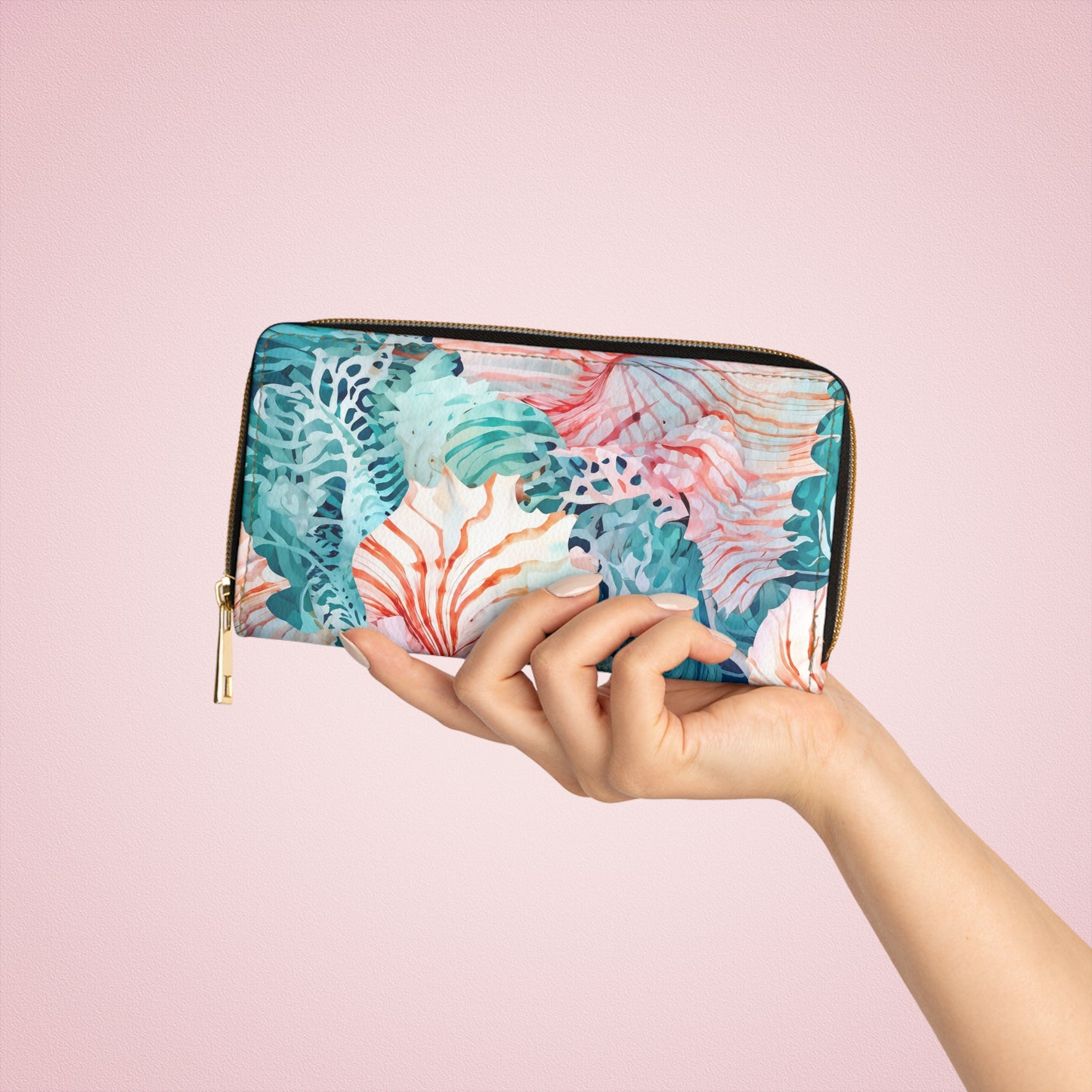 Zipper Wallet - Abstract Ocean Vibe - The Snarky Pirate