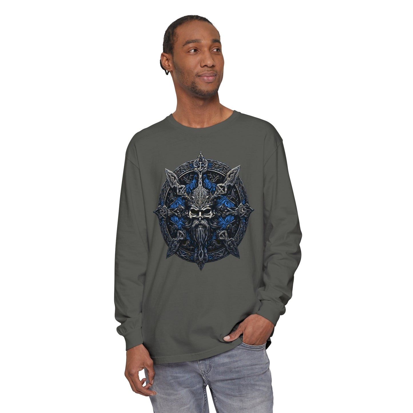 Blue Viking Long Sleeve T-Shirt - The Snarky Pirate