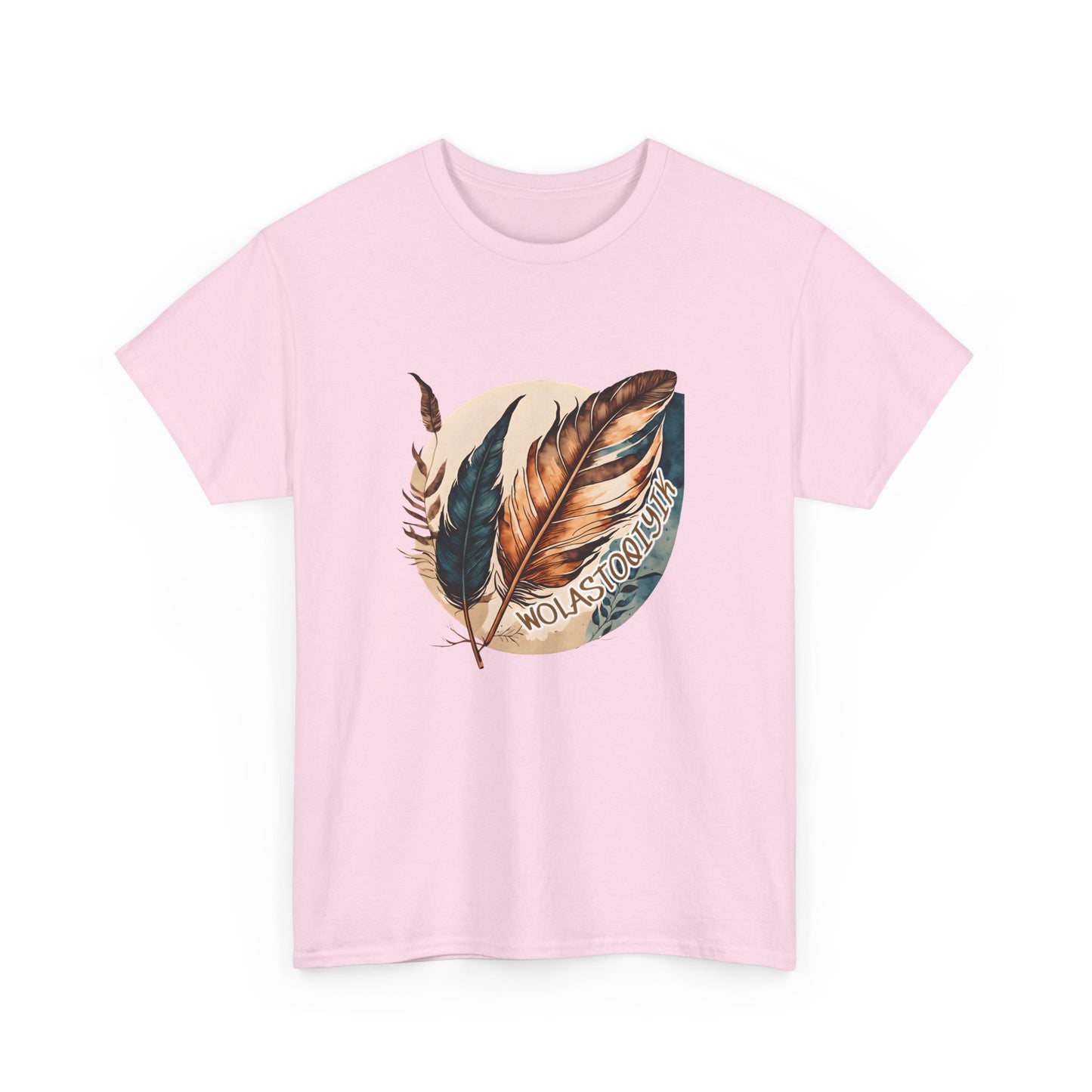 Wolastoqey Wolastoqiyik Maliseet Feather Unisex Heavy Cotton Tee.