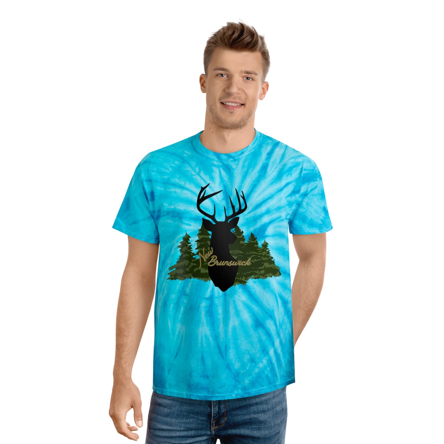 Tie-Dye New Brunswick Forest Deer T Shirt - The Snarky Pirate