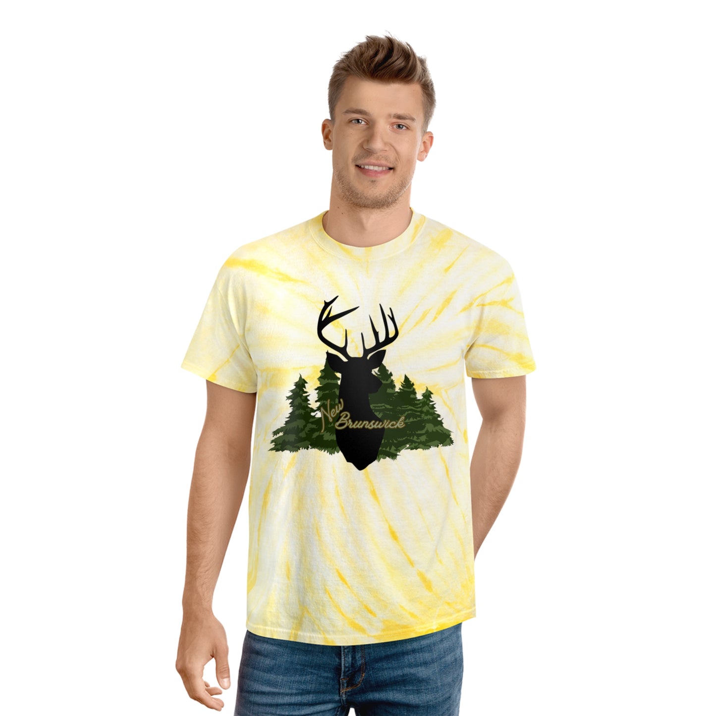 Tie-Dye New Brunswick Forest Deer T Shirt - The Snarky Pirate