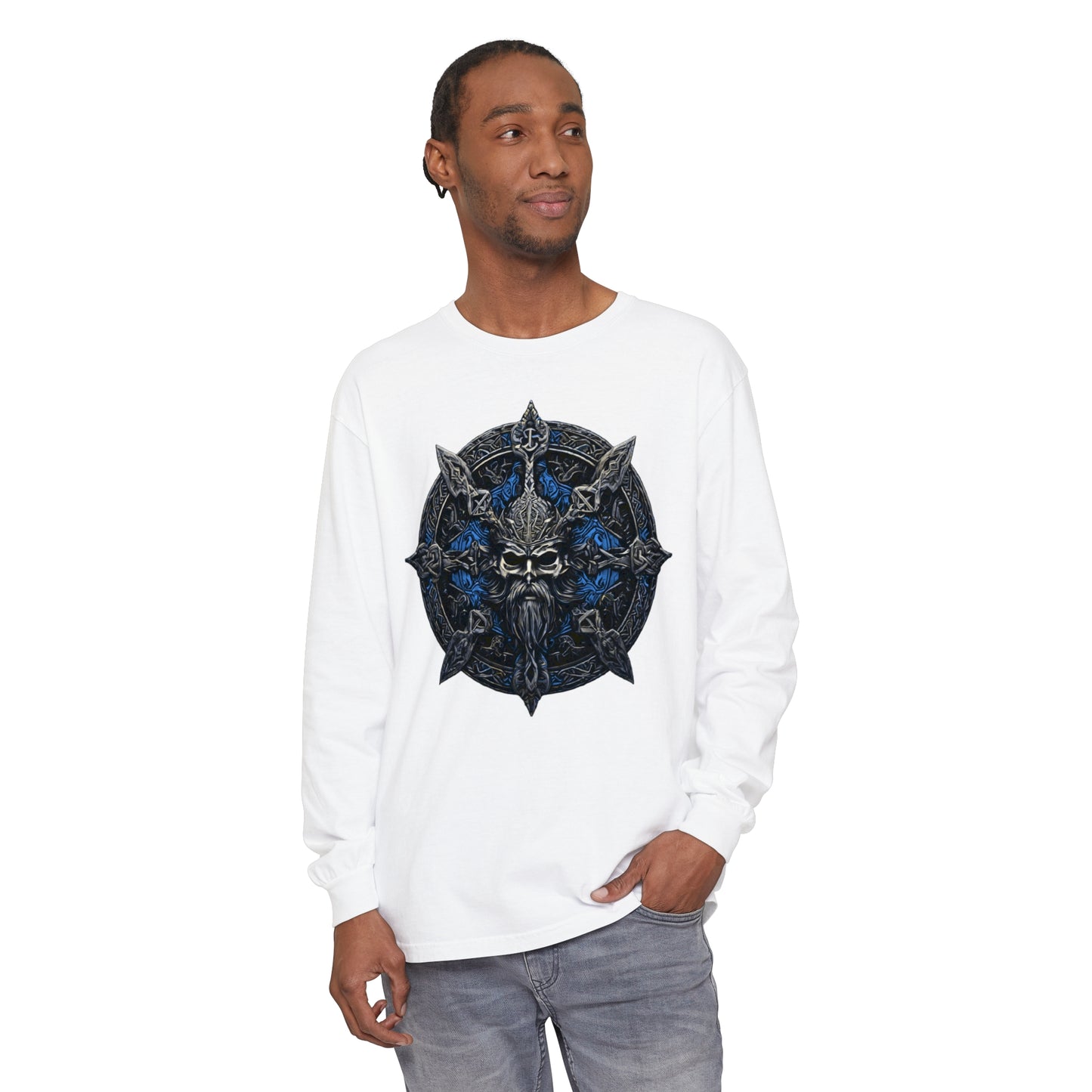 Blue Viking Long Sleeve T-Shirt - The Snarky Pirate