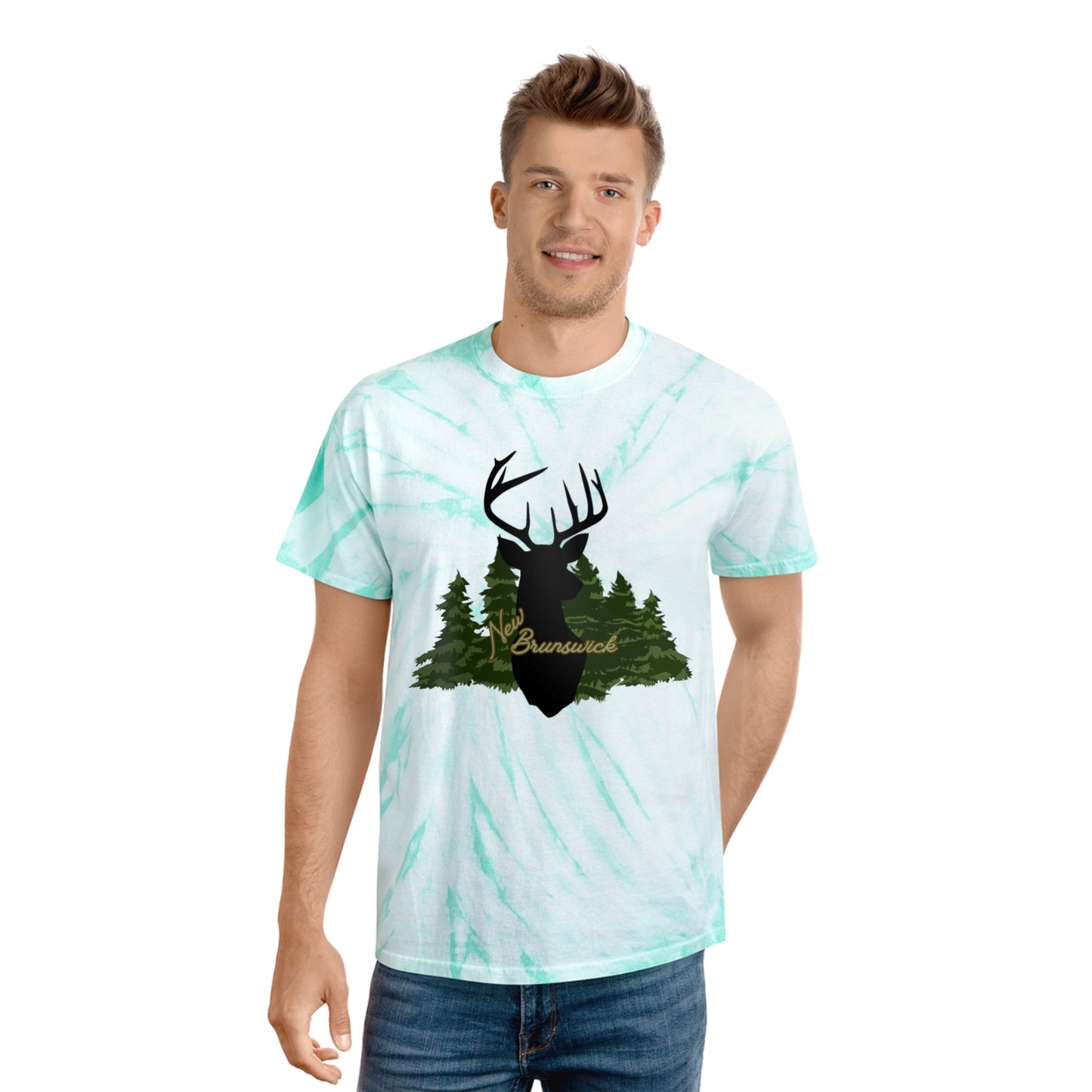 Tie-Dye New Brunswick Forest Deer T Shirt - The Snarky Pirate