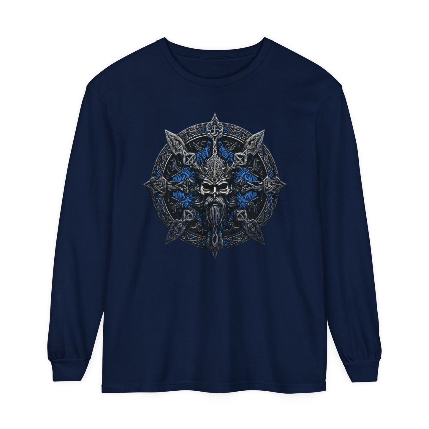 Blue Viking Long Sleeve T-Shirt - The Snarky Pirate