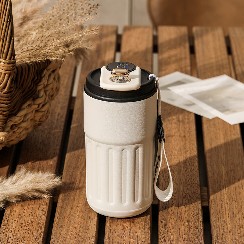 Smart Digital Thermal Bottle Portable Coffee Mug Stainless Steel Water Bottle In-Car Insulated Cup Keep Cold Vacuum Flasks 450ml - The Snarky Pirate