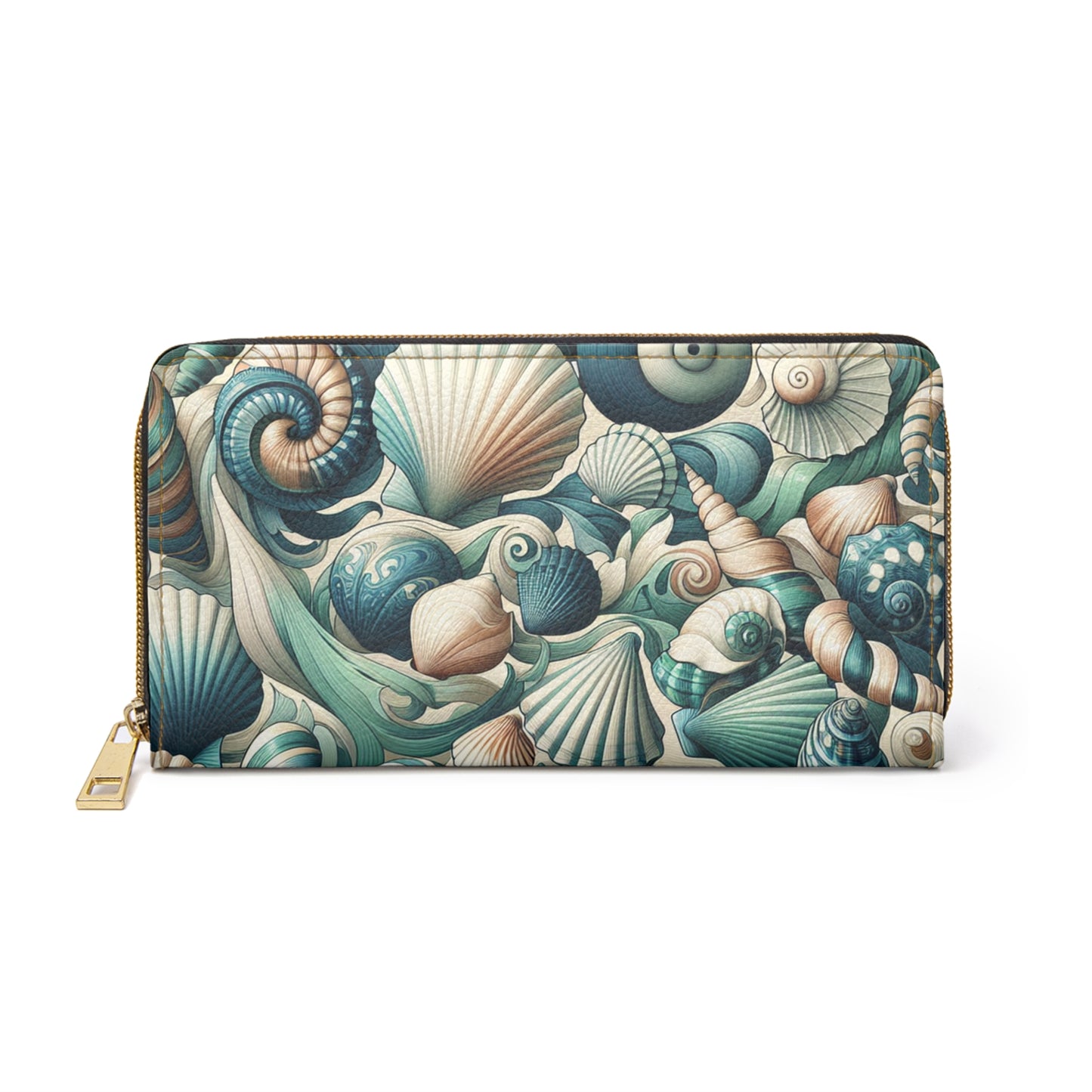 Zipper Wallet - Abstract Sea Shell Pattern - The Snarky Pirate