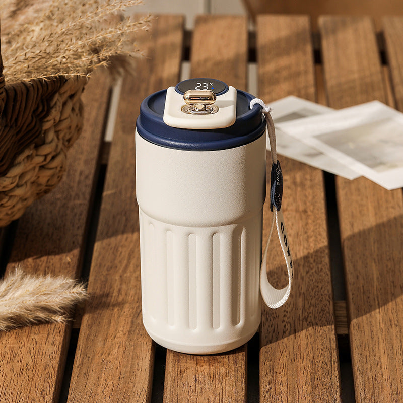 Smart Digital Thermal Bottle Portable Coffee Mug Stainless Steel Water Bottle In-Car Insulated Cup Keep Cold Vacuum Flasks 450ml - The Snarky Pirate
