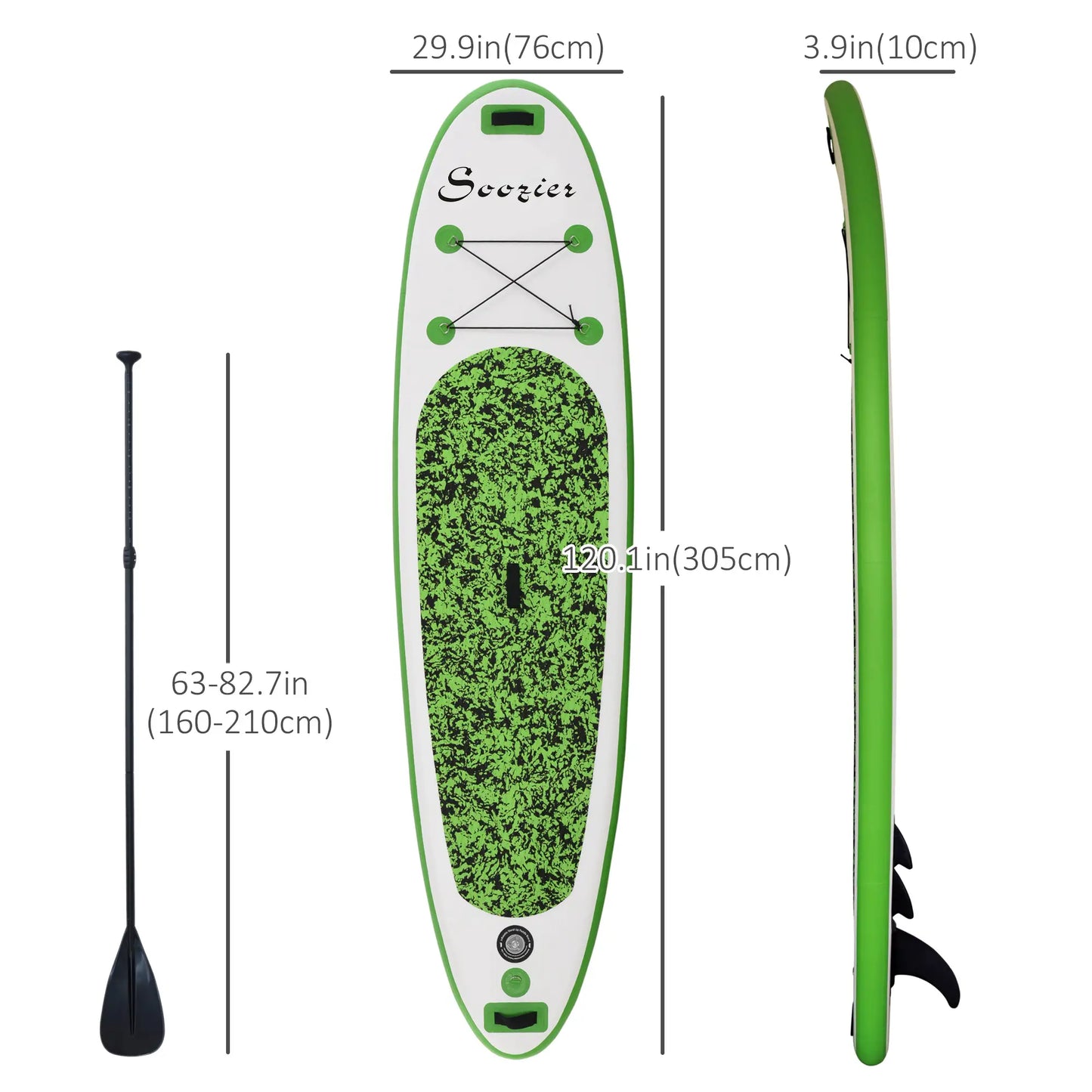 Soozier Inflatable Stand Up Paddle Board 10'30" - Lightweight & Foldable