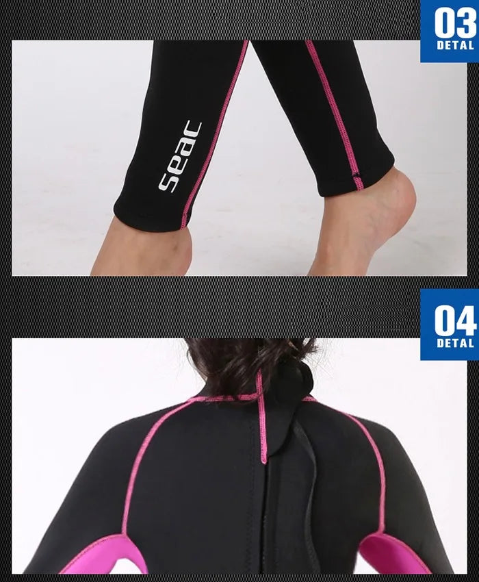 Pink and Black 3mm Woman Neoprene Wetsuit