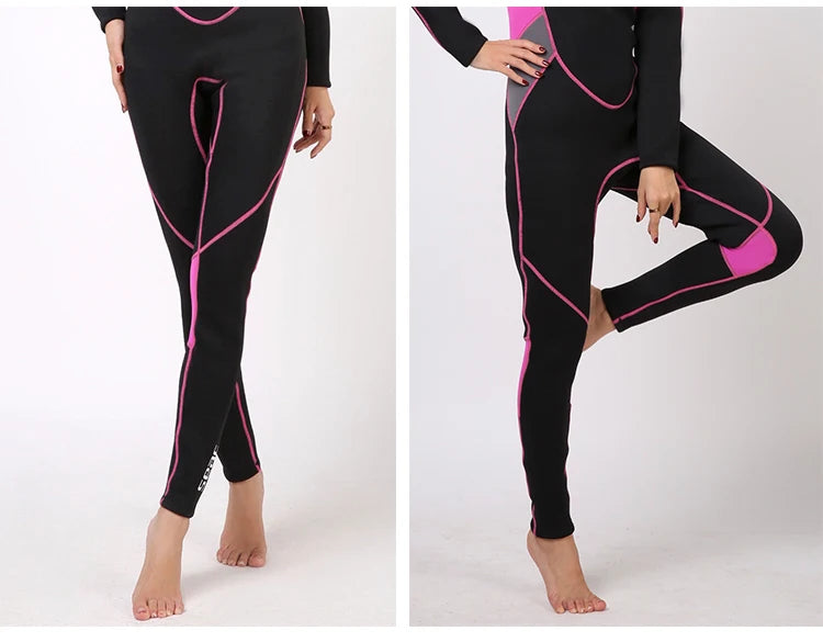Pink and Black 3mm Woman Neoprene Wetsuit