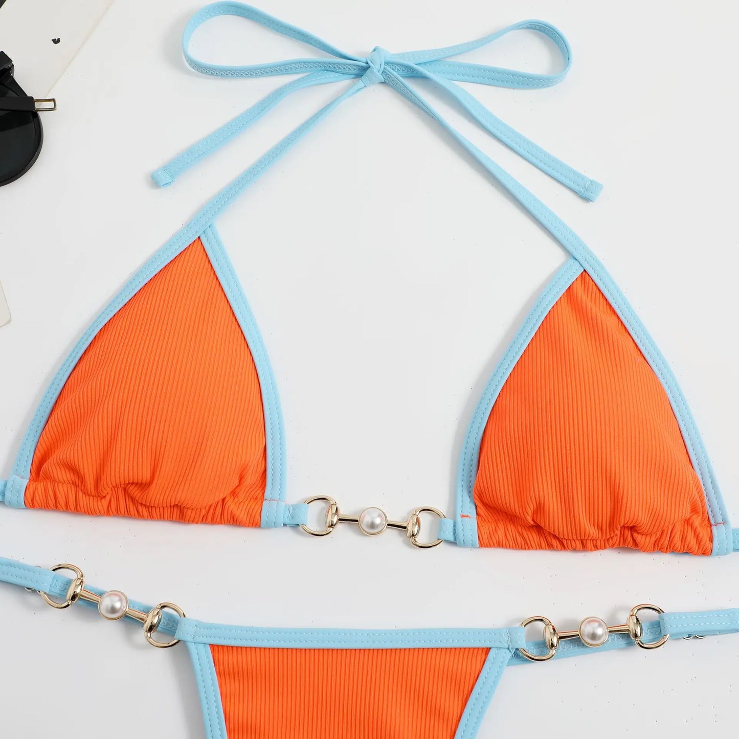 Micro mini string bikinis set- High waist thong