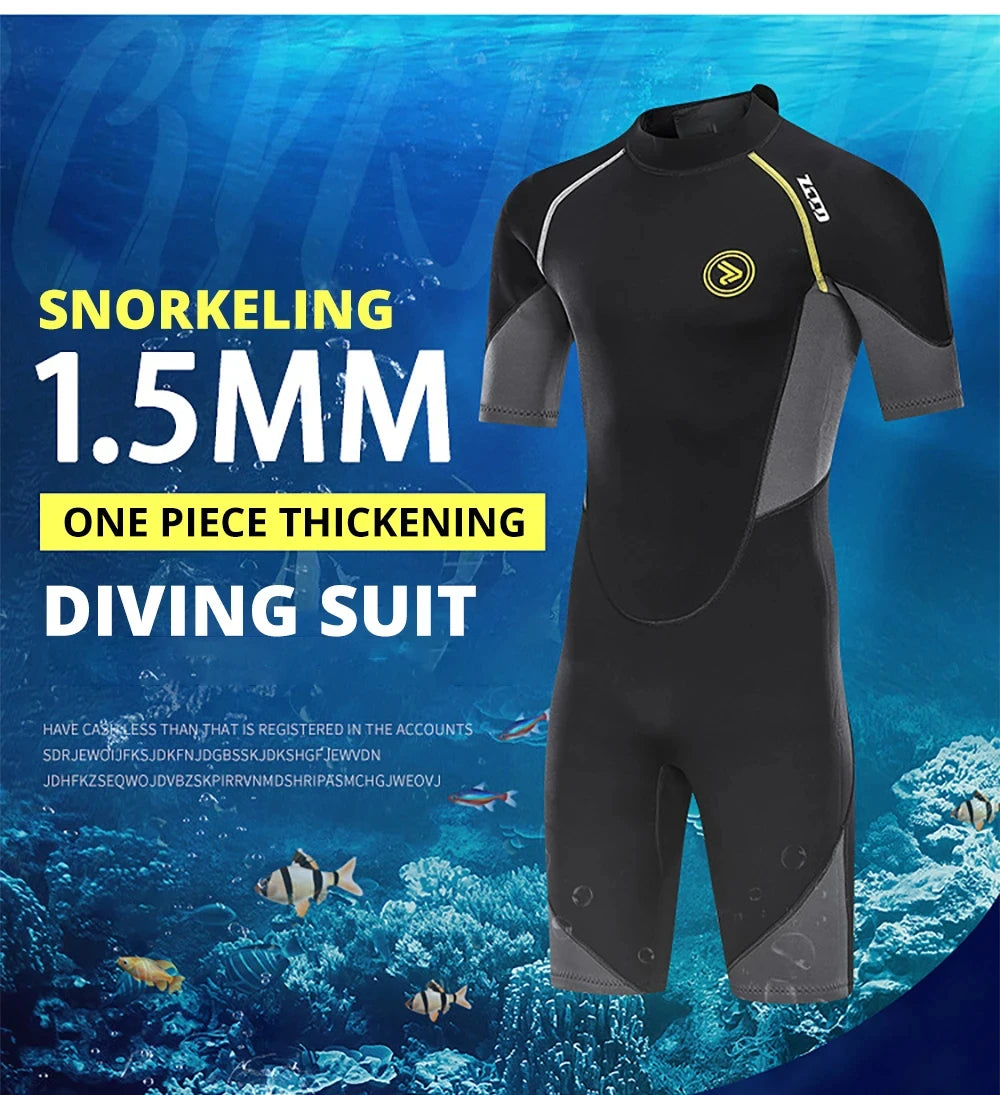 1.5mm Long Wetsuit Men Neoprene Material Warm Diving Suit Outdoor Swimming Kayaking Surfing Wetsuit