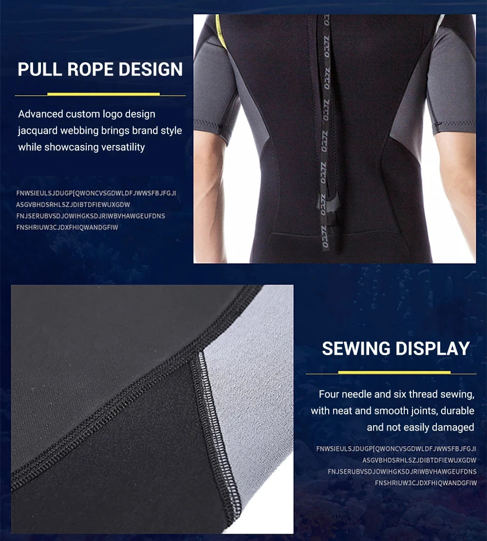 1.5mm Long Wetsuit Men Neoprene Material Warm Diving Suit Outdoor Swimming Kayaking Surfing Wetsuit