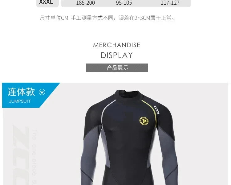 1.5mm Long Wetsuit Men Neoprene Material Warm Diving Suit Outdoor Swimming Kayaking Surfing Wetsuit