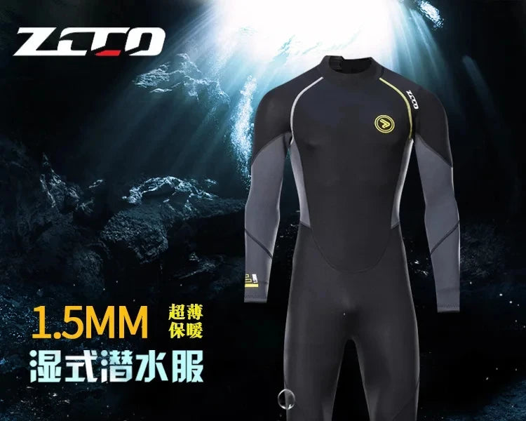 1.5mm Long Wetsuit Men Neoprene Material Warm Diving Suit Outdoor Swimming Kayaking Surfing Wetsuit