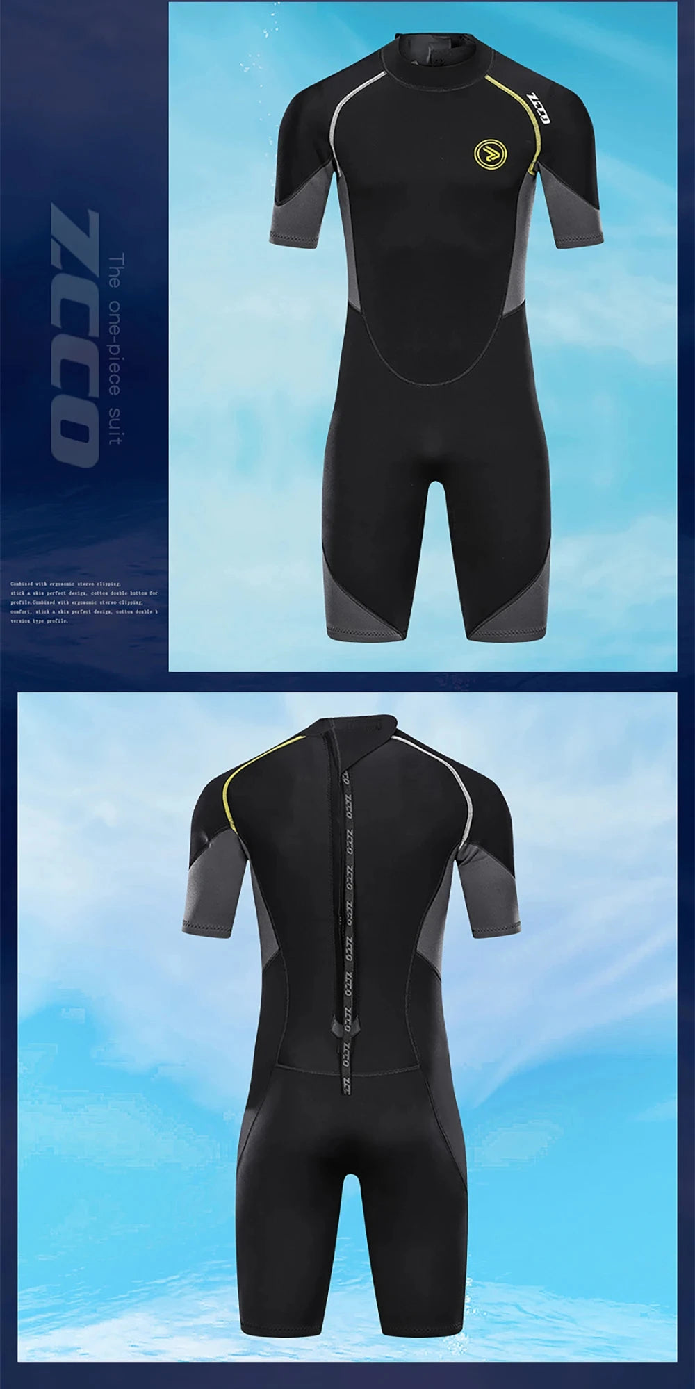 1.5mm Long Wetsuit Men Neoprene Material Warm Diving Suit Outdoor Swimming Kayaking Surfing Wetsuit