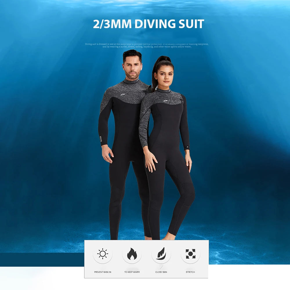 Womens- 3mm Premium Neoprene Wetsuit- Grey