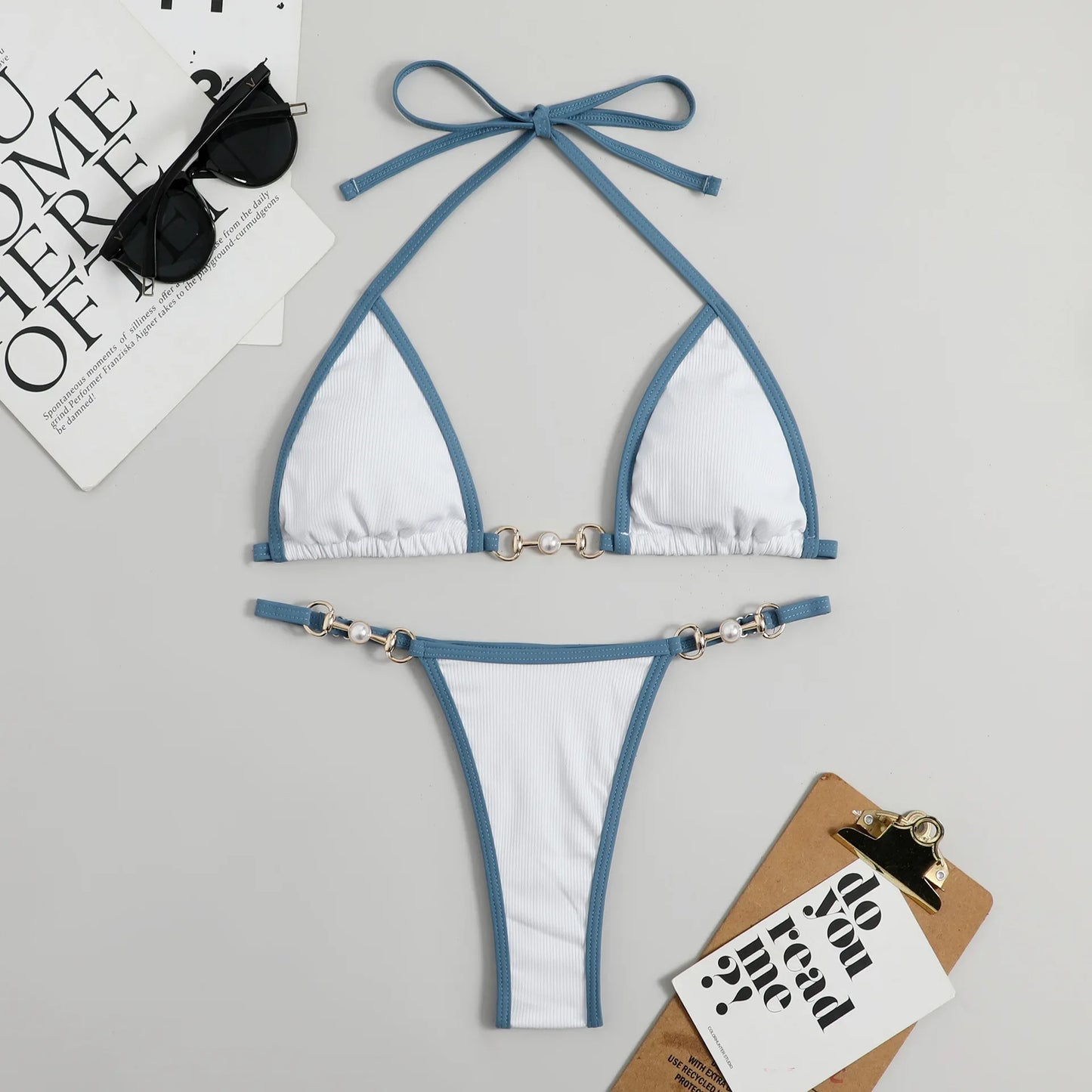 Micro mini string bikinis set- High waist thong