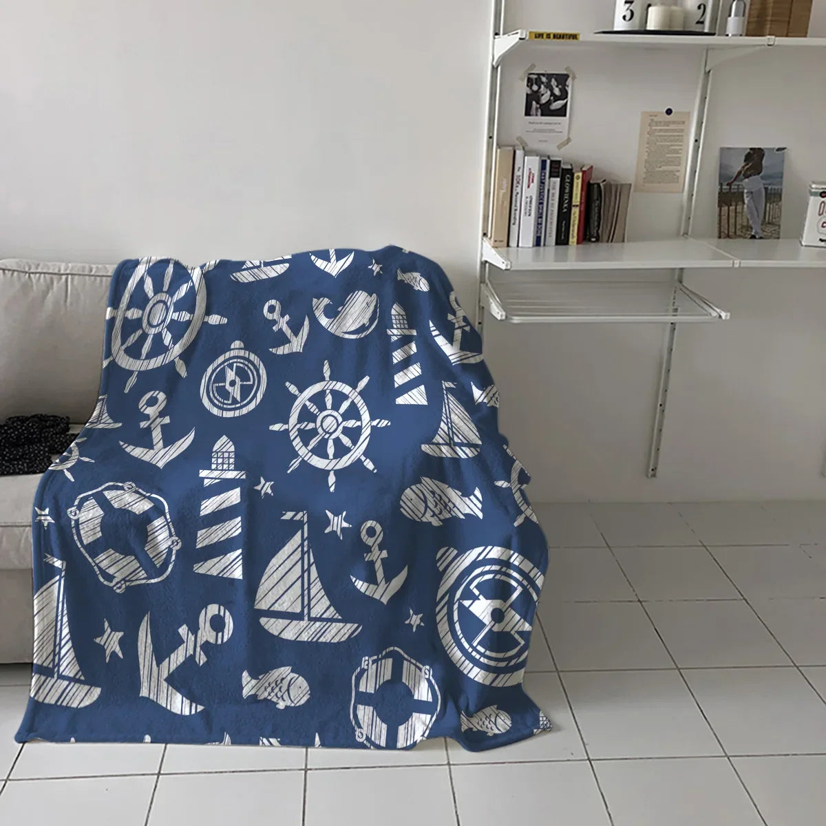 Nautical Anchor Flannel Blanket - Soft, Portable, Stylish