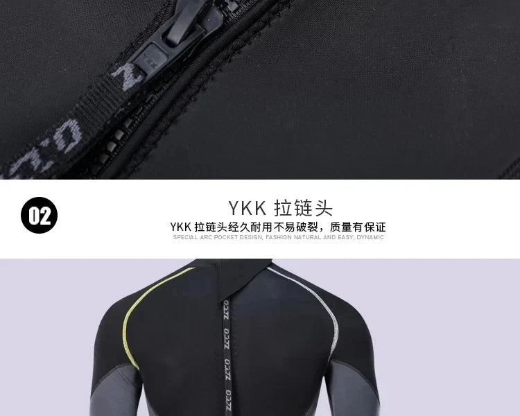 1.5mm Long Wetsuit Men Neoprene Material Warm Diving Suit Outdoor Swimming Kayaking Surfing Wetsuit