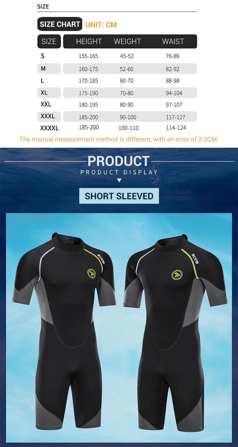 1.5mm Long Wetsuit Men Neoprene Material Warm Diving Suit Outdoor Swimming Kayaking Surfing Wetsuit