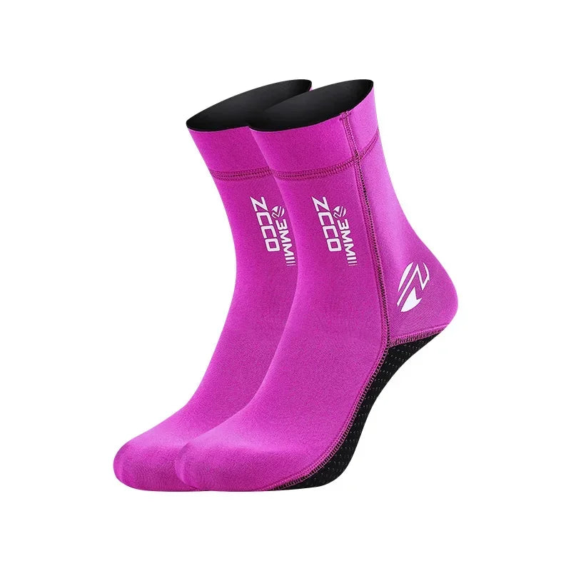1 Pair New 3mm Neoprene Diving Socks Non-slip Adult Warm Patchwork Wetsuit Shoes Diving Surfing
