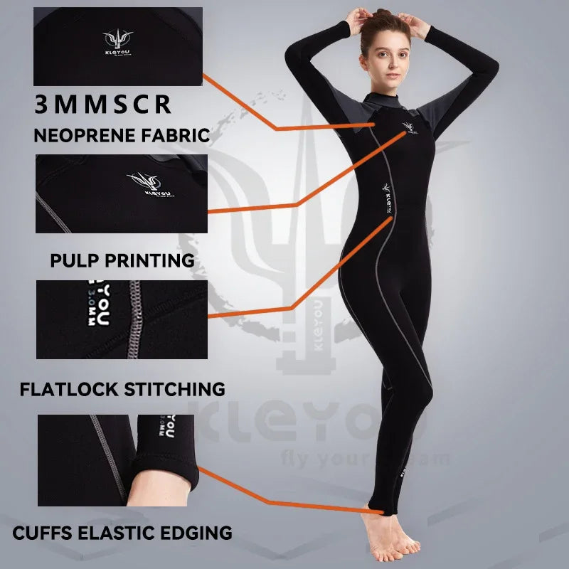 Women 3MM Neoprene Wetsuit