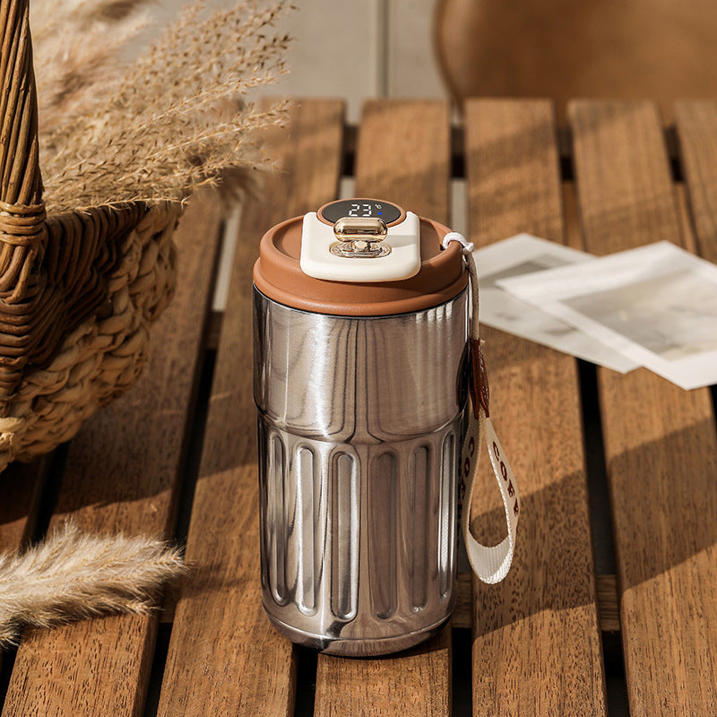 Smart Digital Thermal Bottle Portable Coffee Mug Stainless Steel Water Bottle In-Car Insulated Cup Keep Cold Vacuum Flasks 450ml - The Snarky Pirate
