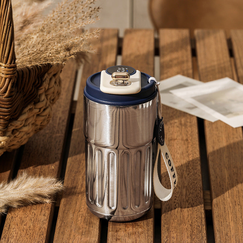 Smart Digital Thermal Bottle Portable Coffee Mug Stainless Steel Water Bottle In-Car Insulated Cup Keep Cold Vacuum Flasks 450ml - The Snarky Pirate