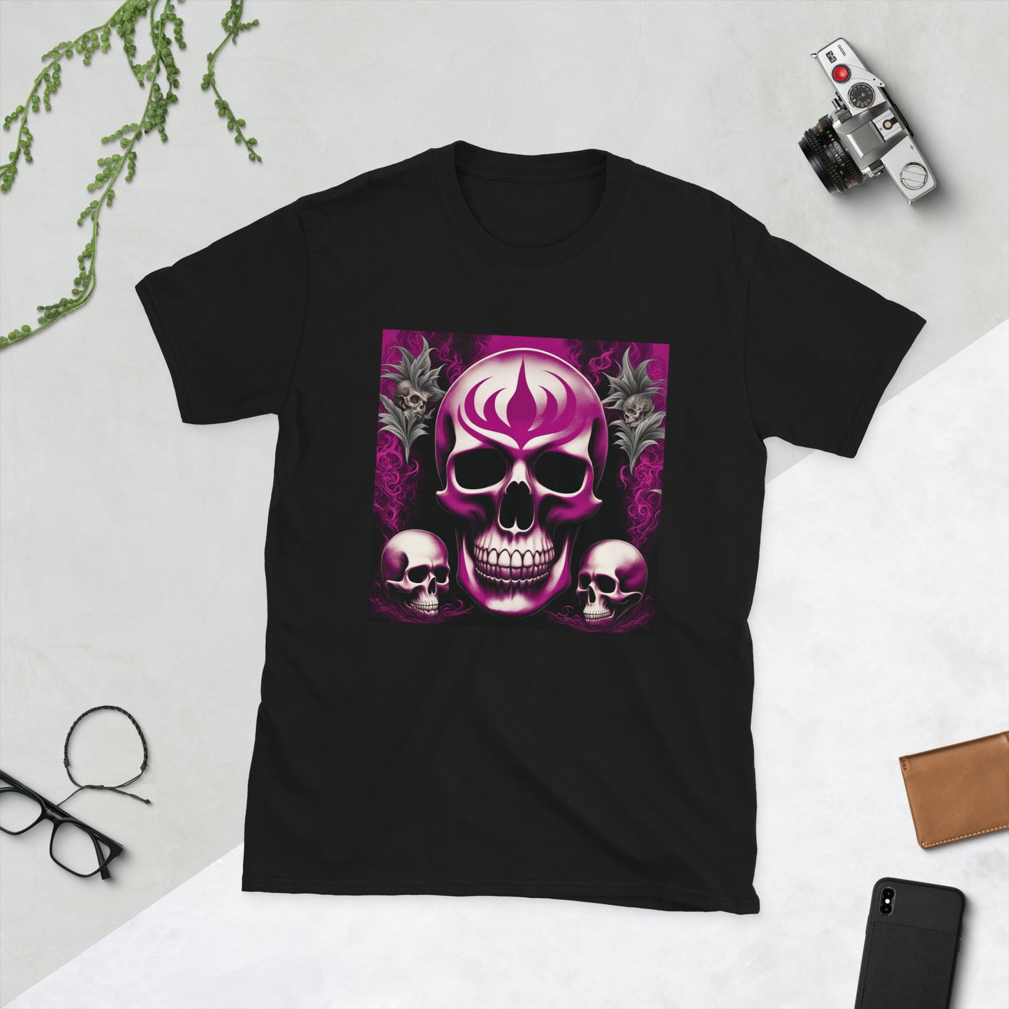 Magenta skull T-Shirt - The Snarky Pirate