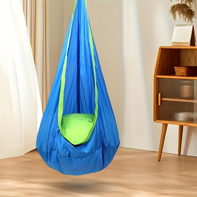 1pc Hanging Swing Chair With Inflatable Pad, Hanging Hammock Cocoon, Indoor And Outdoor Fun, Reading Nook.