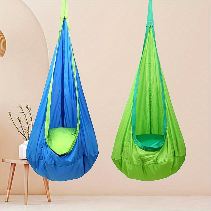1pc Hanging Swing Chair With Inflatable Pad, Hanging Hammock Cocoon, Indoor And Outdoor Fun, Reading Nook.