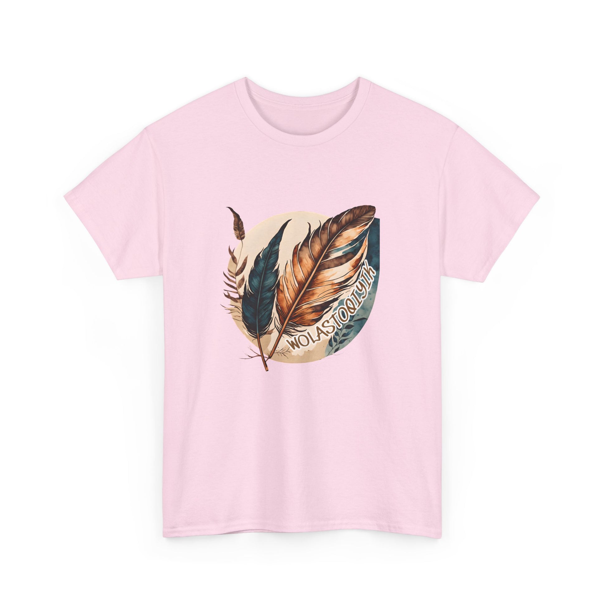 Wolastoqey Wolastoqiyik Maliseet Feather Unisex Heavy Cotton Tee.