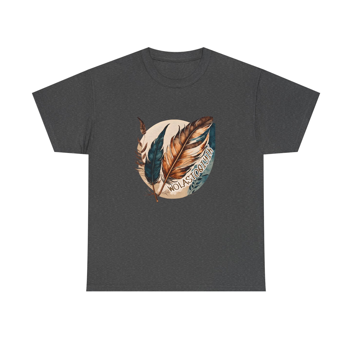 Wolastoqey Wolastoqiyik Maliseet Feather Unisex Heavy Cotton Tee.