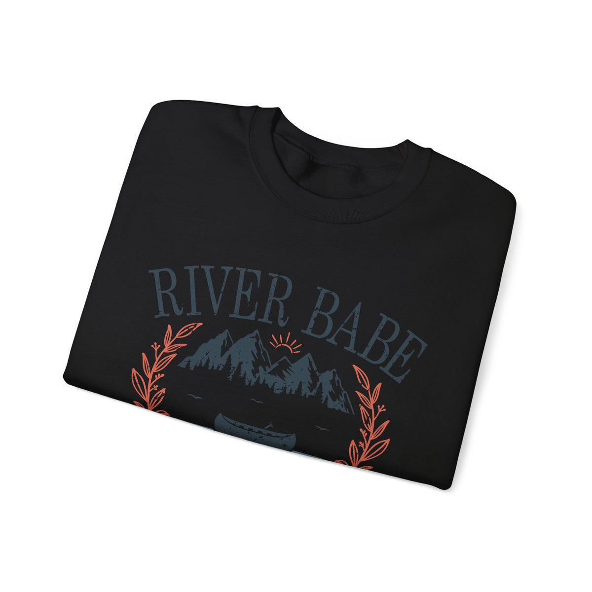 River Babe Crewneck Sweatshirt — Vintage Canoe Lake Design