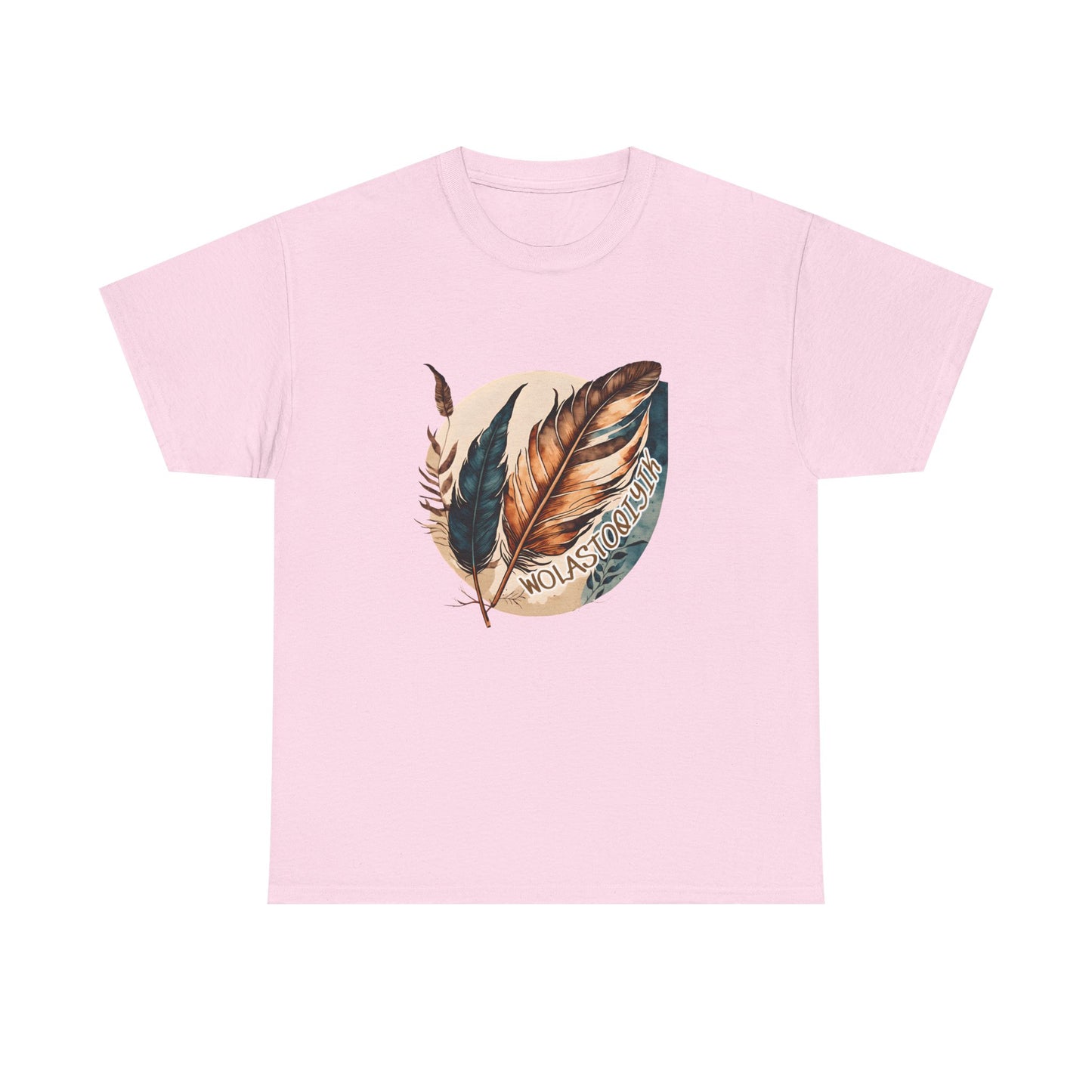 Wolastoqey Wolastoqiyik Maliseet Feather Unisex Heavy Cotton Tee.