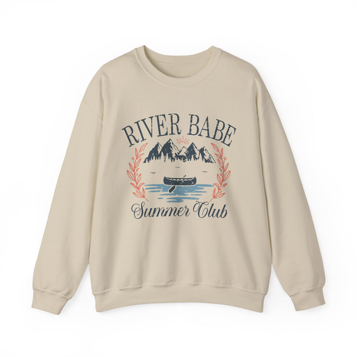 River Babe Crewneck Sweatshirt — Vintage Canoe Lake Design