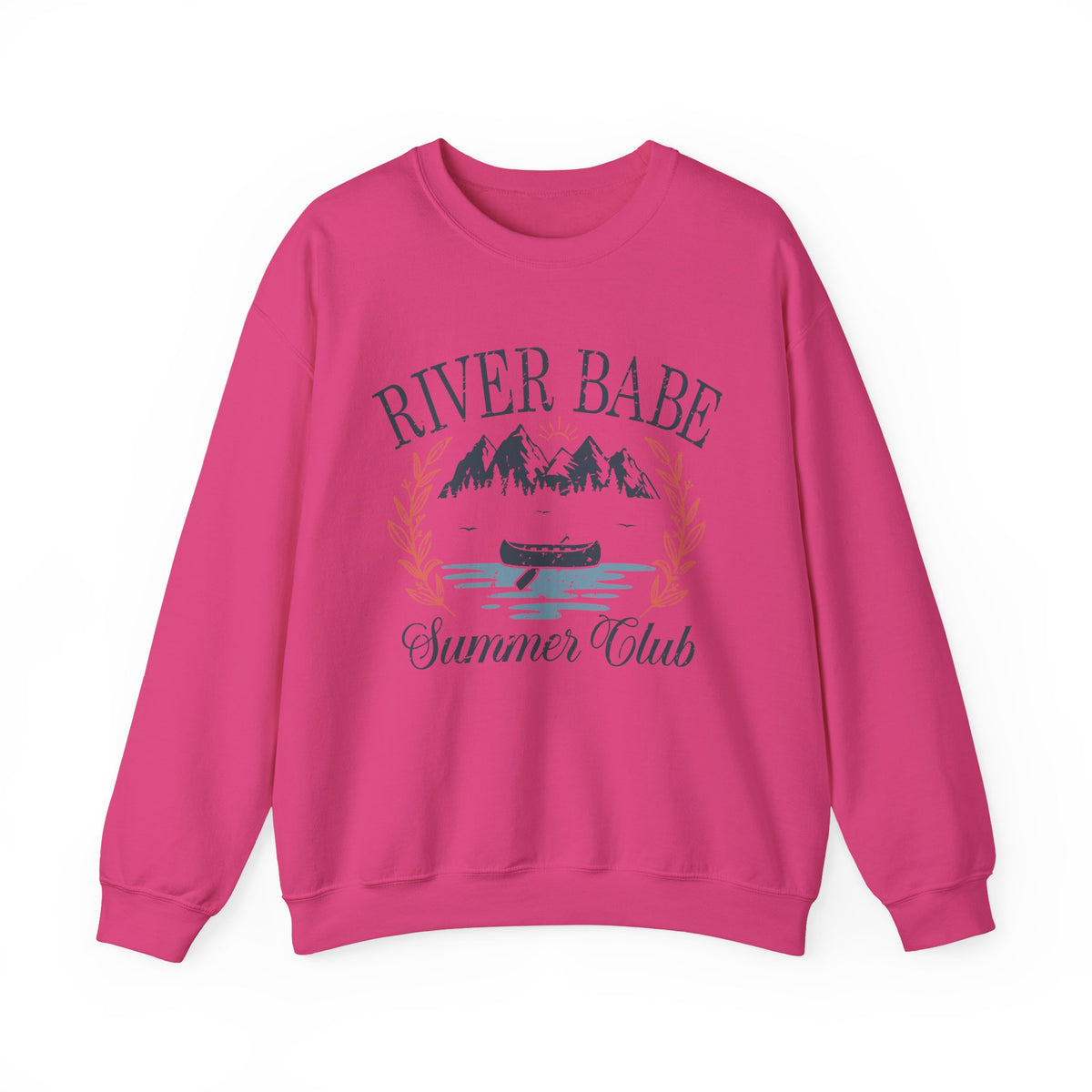 River Babe Crewneck Sweatshirt — Vintage Canoe Lake Design