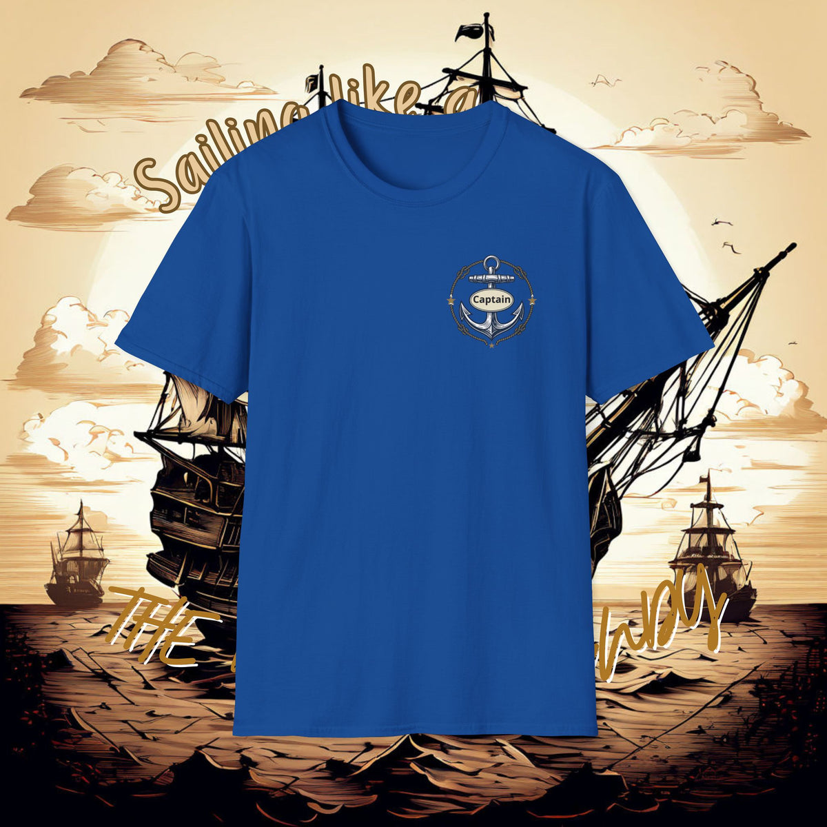 Sailing Captain Tee — Nautical Anchor Emblem T-Shirt