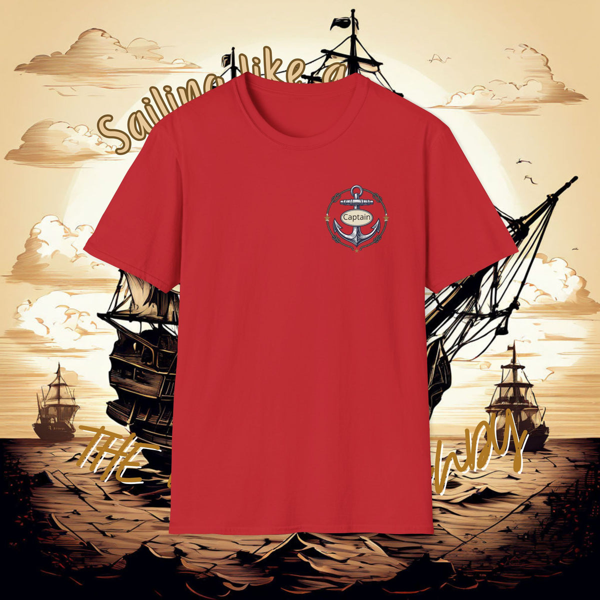 Sailing Captain Tee — Nautical Anchor Emblem T-Shirt
