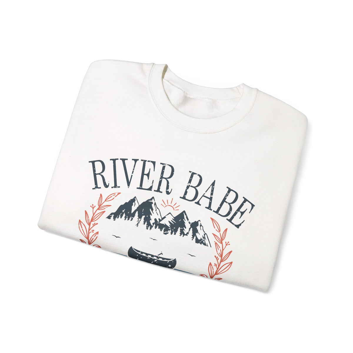 River Babe Crewneck Sweatshirt — Vintage Canoe Lake Design
