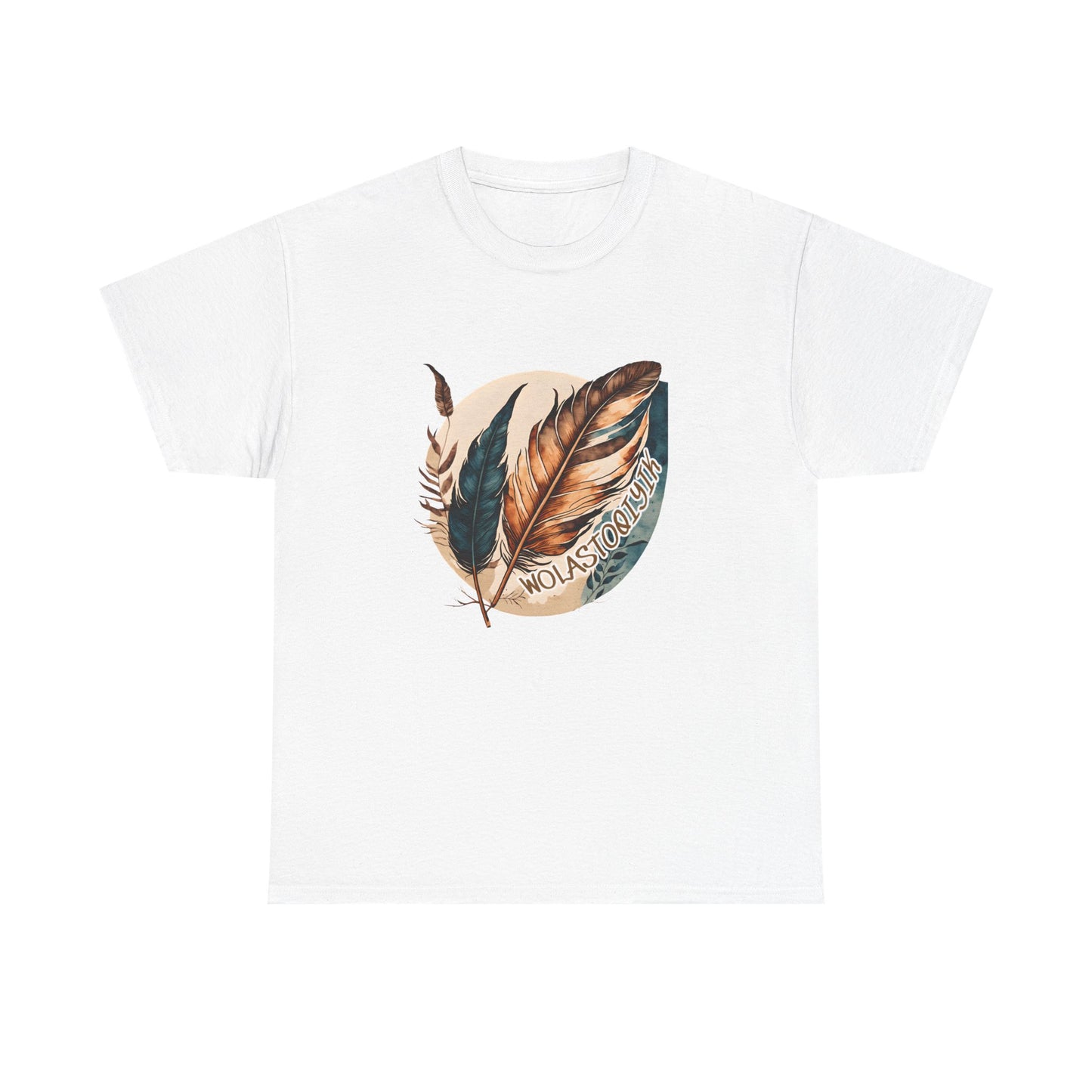 Wolastoqey Wolastoqiyik Maliseet Feather Unisex Heavy Cotton Tee.