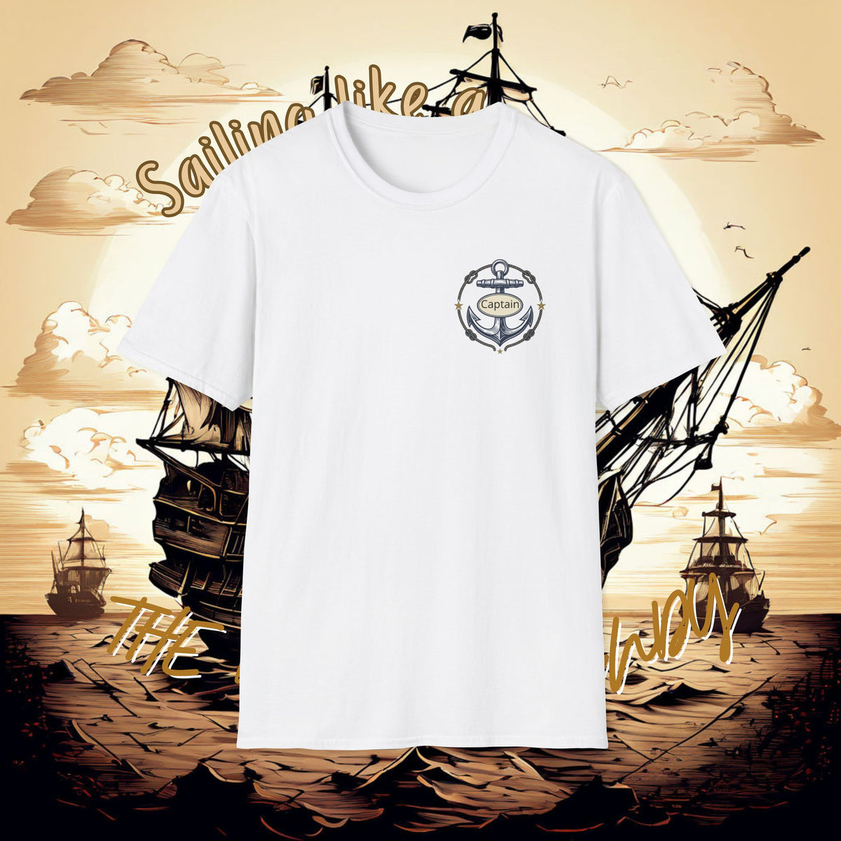 Sailing Captain Tee — Nautical Anchor Emblem T-Shirt