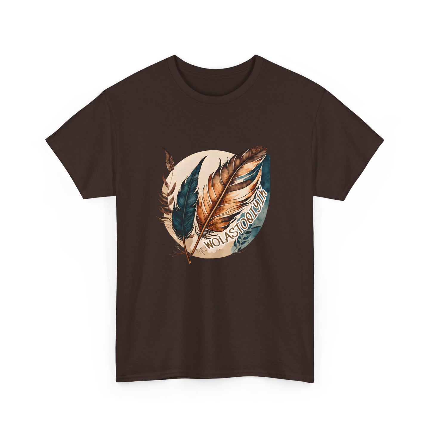 Wolastoqey Wolastoqiyik Maliseet Feather Unisex Heavy Cotton Tee.