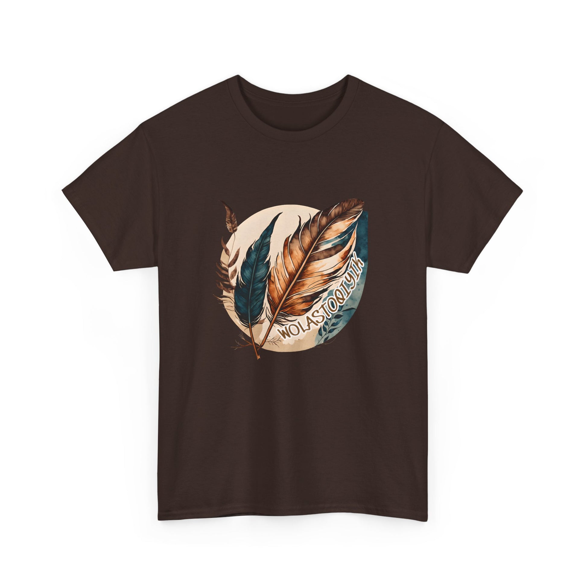 Wolastoqey Wolastoqiyik Maliseet Feather Unisex Heavy Cotton Tee.