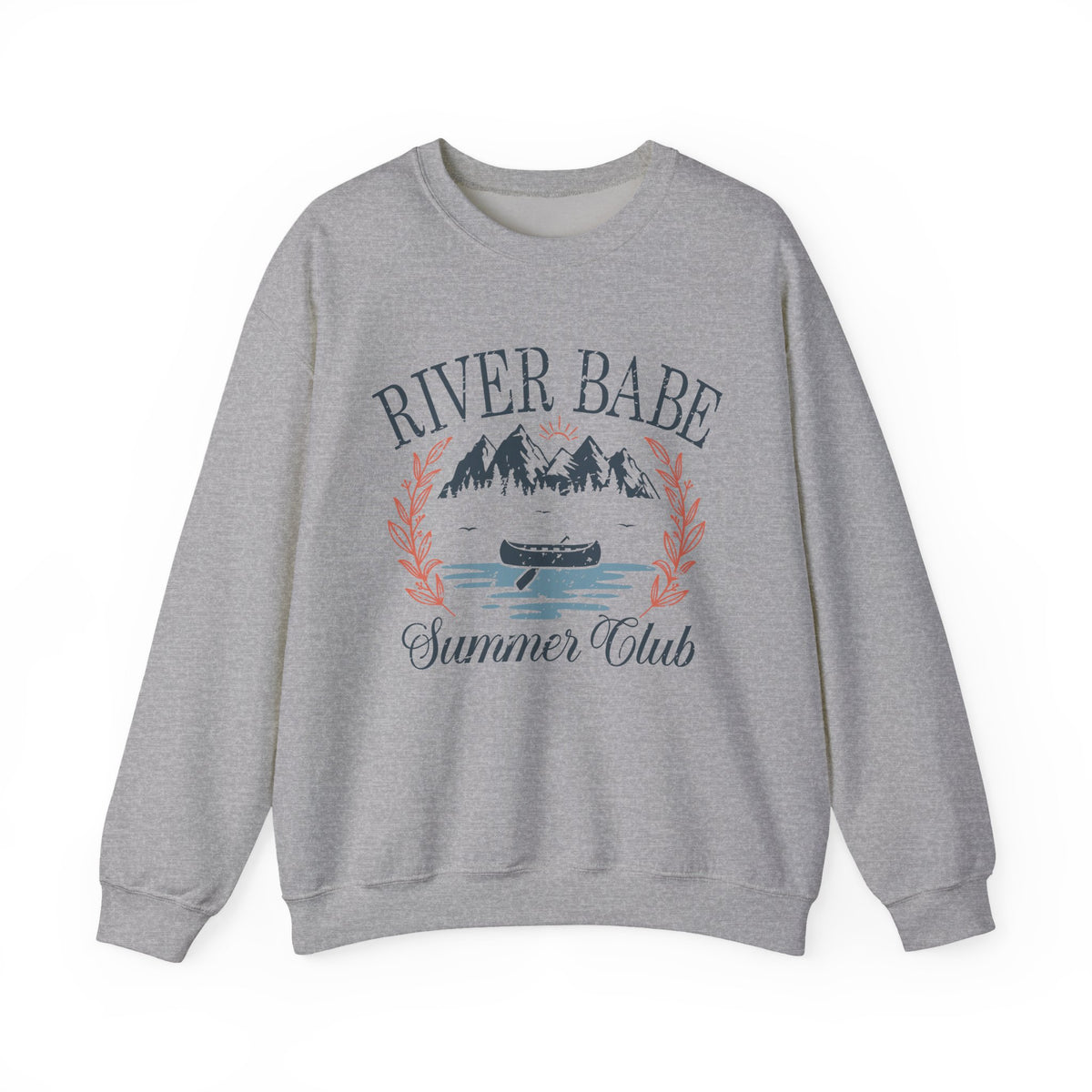 River Babe Crewneck Sweatshirt — Vintage Canoe Lake Design
