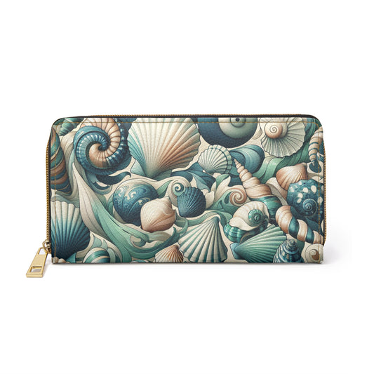 Zipper Wallet - Abstract Sea Shell Pattern - The Snarky Pirate