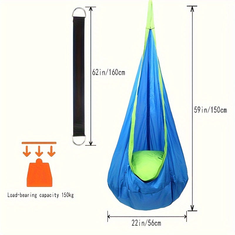 1pc Hanging Swing Chair With Inflatable Pad, Hanging Hammock Cocoon, Indoor And Outdoor Fun, Reading Nook.
