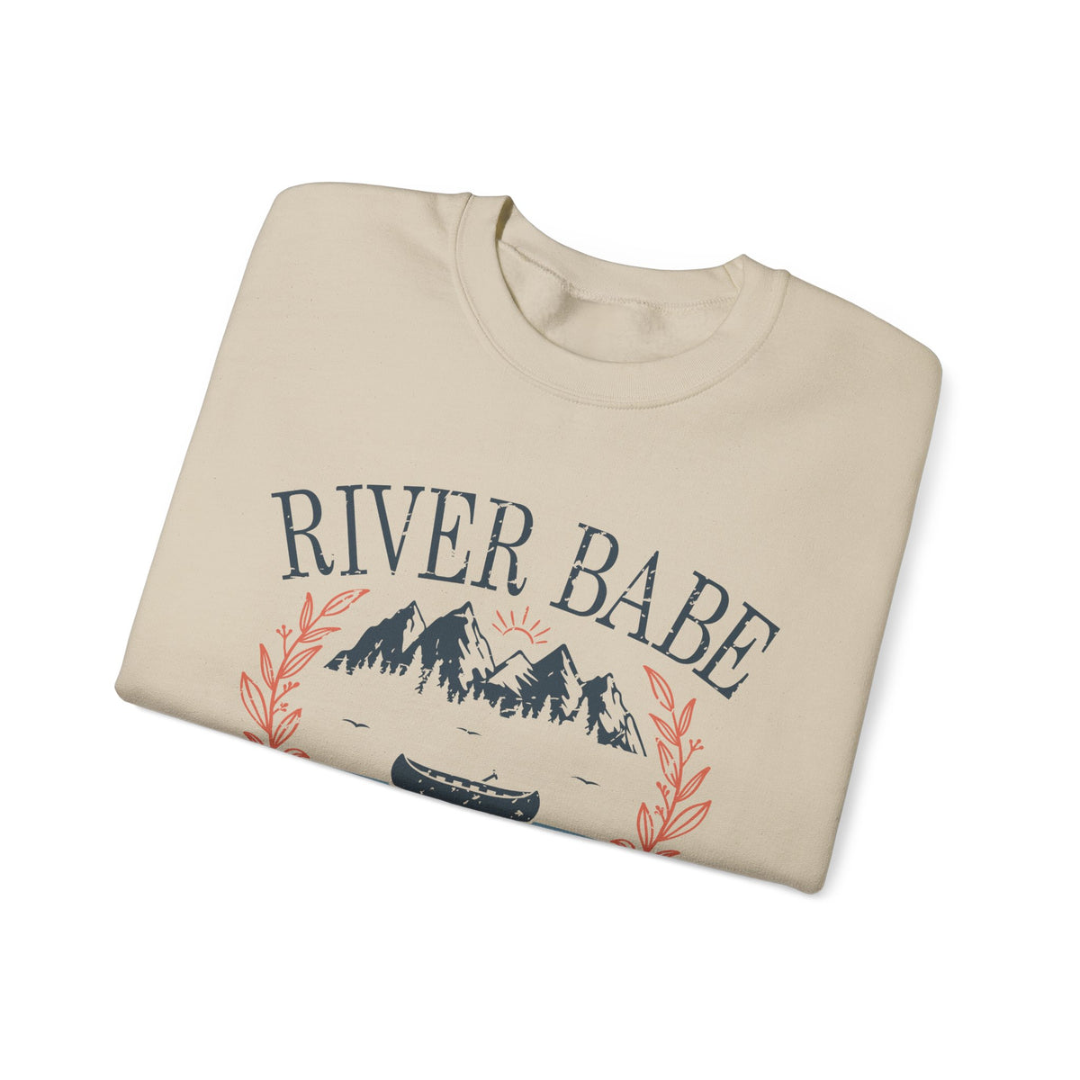 River Babe Crewneck Sweatshirt — Vintage Canoe Lake Design