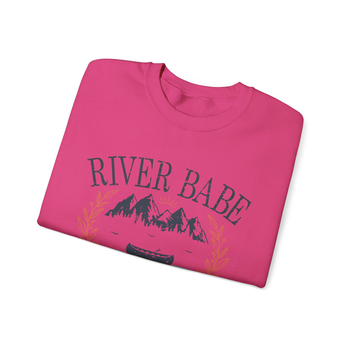 River Babe Crewneck Sweatshirt — Vintage Canoe Lake Design